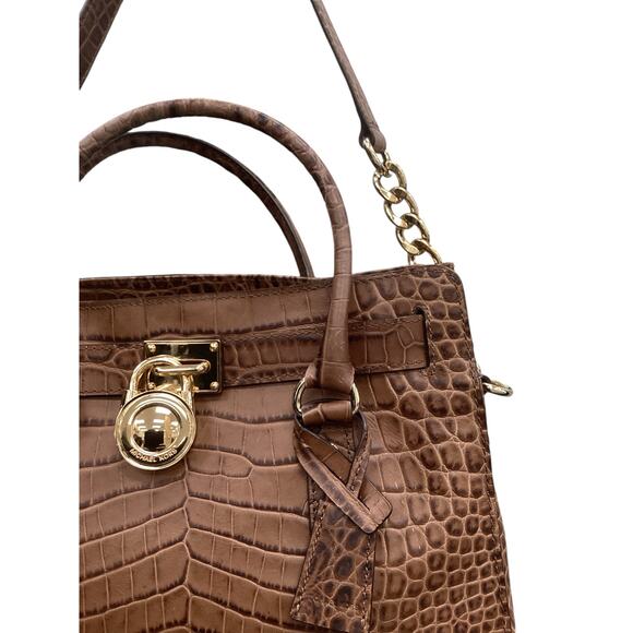 Michael Kors Hamilton Leather Top Handle Bag with Gold Hardware - Picture 2 of 5